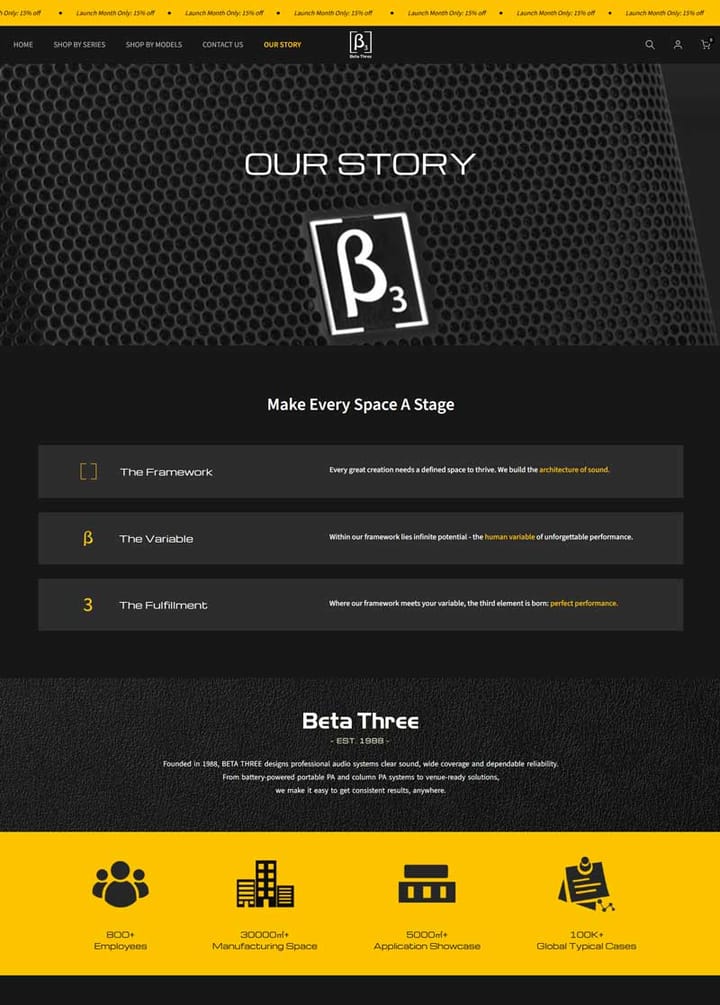 BETA THREE音响设备独立站